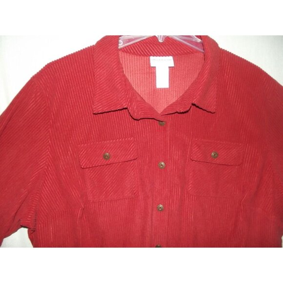 Alfred Dunner Shacket Womens Size 3X Rust Burnt Orange Soft Cord Jacket shirt - Picture 3 of 10